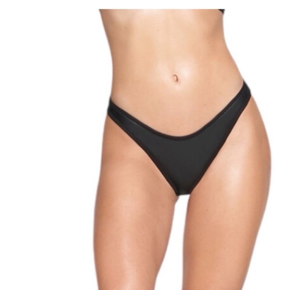 Skims Rubberized Black Bikini Bottom Size Xl
